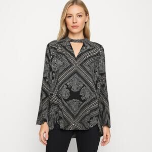 Free People SZ M Walking On A Dream Tunic Top Black